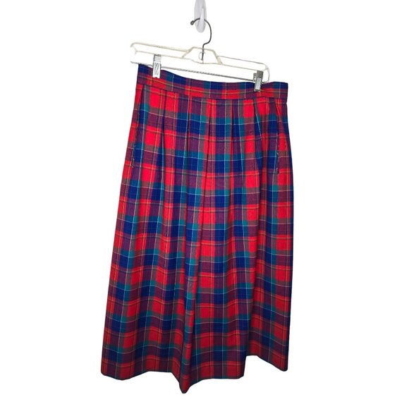 Vintage Pendleton wool skirt plaid NWOT midi length red, blue - Picture 1 of 6